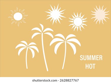 tropical summer shape vibes and drawing vector