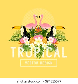 Tropical Summer themed Vector. 