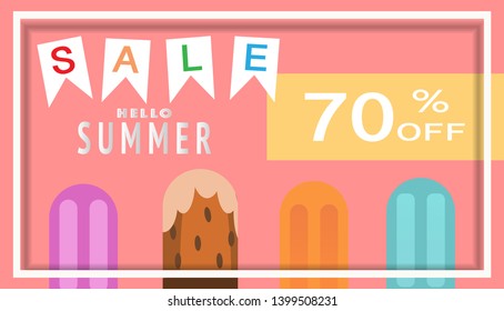 Tropical and summer time background Template design. Vector illustration.