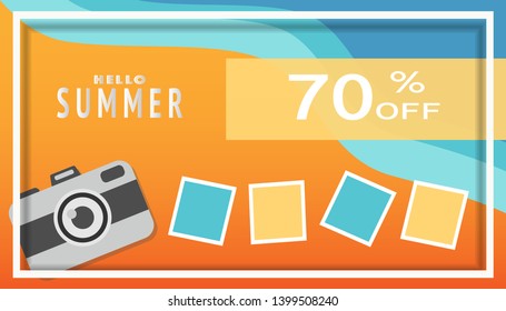 Tropical and summer time background Template design. Vector illustration.