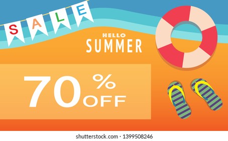 Tropical and summer time background Template design. Vector illustration.
