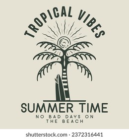 Tropical Summer Time Vector T-Shirt Design  