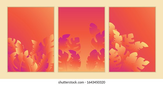 Tropische Sommer-Vektorillustration mit exotischen Tropenblättern.