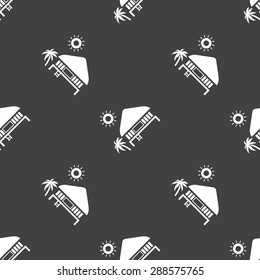 Tropical summer vector illustration - Palm tree and  Beach House