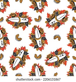 Tropical summer vector seamless background