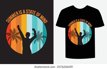 Tropical Summer Vibes – Eye-Catching T-shirt Design"