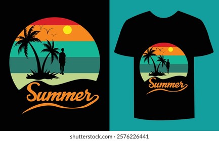 Tropical Summer Vibes – Eye-Catching T-shirt Design"