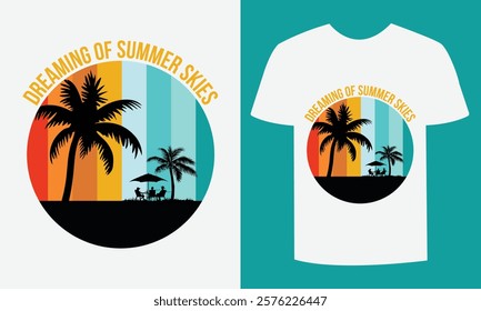 Tropical Summer Vibes – Eye-Catching T-shirt Design"