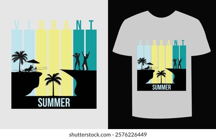 Tropical Summer Vibes – Eye-Catching T-shirt Design"