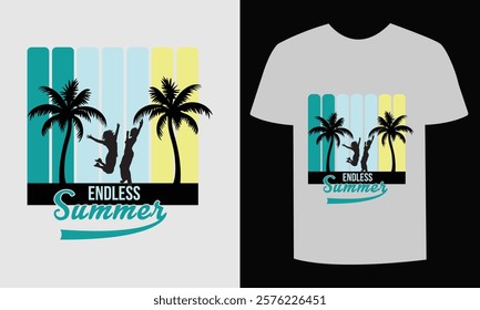 Tropical Summer Vibes – Eye-Catching T-shirt Design"