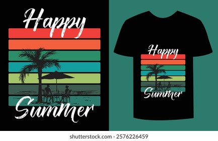 Tropical Summer Vibes – Eye-Catching T-shirt Design"