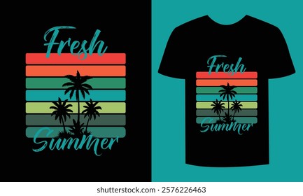 Tropical Summer Vibes – Eye-Catching T-shirt Design"