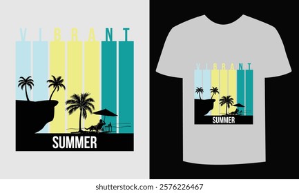 Tropical Summer Vibes – Eye-Catching T-shirt Design"