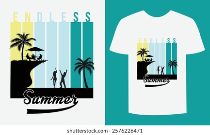 Tropical Summer Vibes – Eye-Catching T-shirt Design"