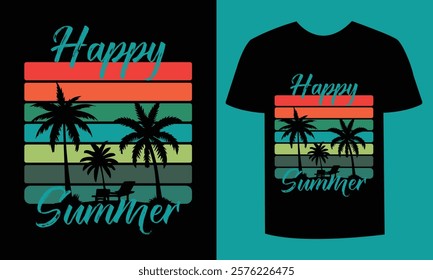 Tropical Summer Vibes – Eye-Catching T-shirt Design"