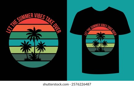 Tropical Summer Vibes – Eye-Catching T-shirt Design"