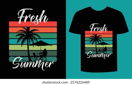 Tropical Summer Vibes – Eye-Catching T-shirt Design"