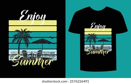 Tropical Summer Vibes – Eye-Catching T-shirt Design"