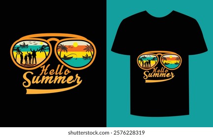 Tropical Summer Vibes – Eye-Catching T-shirt Design"