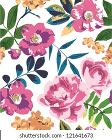 tropical summer vintage flower pattern background