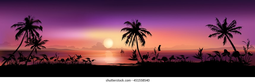 Tropical Sunset Background