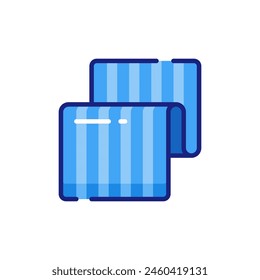 Tropical Sunset Beach Towel Vector Icon Illustration