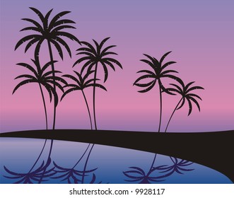 tropical sunset at sea