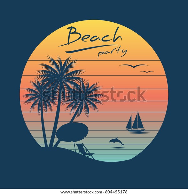 Multicolor Beach Retro Travel Souvenir Sunset Vintage 70s 80s France French 18x18 Beach Retro 70s 80s Sailing Boat Sunset Surf Throw Pillow