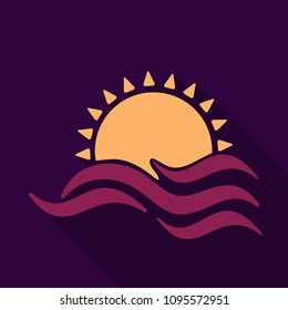 Tropical sunset. Vintage beach print. graphic design