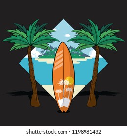 Tropical surfing lifestyle theme