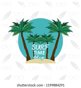 Tropical surfing lifestyle theme