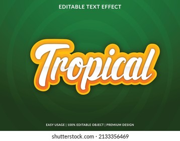 Tropical Text Effect Editable Template With Abstract Style Use For Business Logo And Brand 