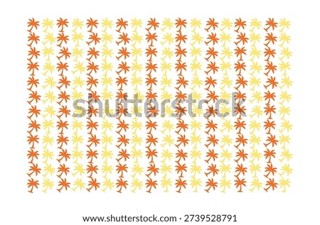 Tropical theme, repeated icons, bright colors, summer motif, vacation graphic