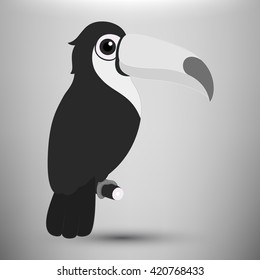 Tropical toucan bird icon.  Vector isolated.