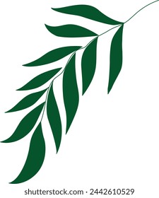 Tropical Tranquility: Modern Boho Green Leaf Vector