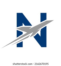 Tropical Travel Logo On Letter N Concept. Modern N Initial Travel logo Design Template