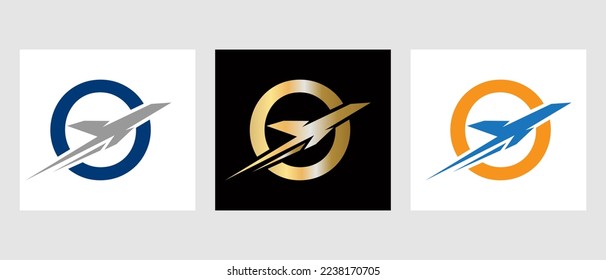 Tropical Travel Logo On Letter O Concept. Initial Letter O Travel Logo Design Template