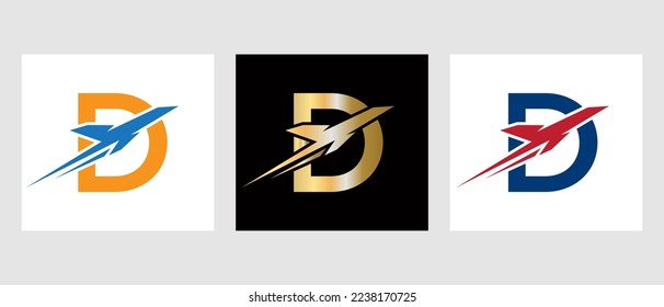 Tropical Travel Logo On Letter D Concept. Initial Letter D Travel Logo Design Template