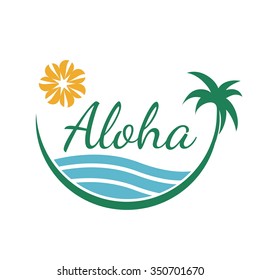 tropical travel vector design template with palm tree
