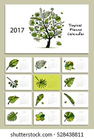 Tropical tree, calendar 2017 design