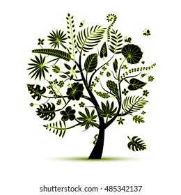 Tropical tree concept, sketch for your design