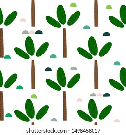 Tropical tree hand drawn vector illustration.  Design for fabric, wrapping, textile, wallpaper, apparel.