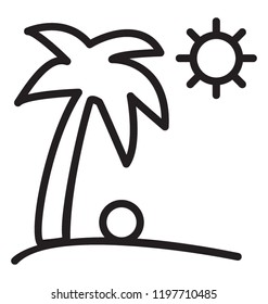 Tropical tree with leaves shaped like a hand showing palm tree