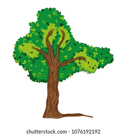 tropical tree style with branches leaves
