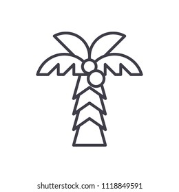 Tropical trees black icon concept. Tropical trees flat  vector symbol, sign, illustration.