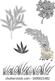 Tropical Trees Illustrator vector art.