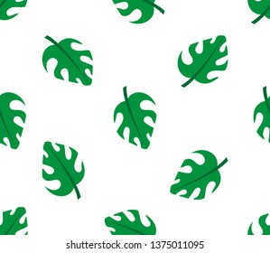 Tropical trendy seamless pattern with exotic leaves
