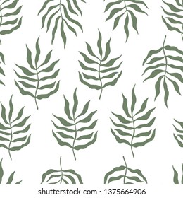Tropical trendy seamless pattern with exotic leaves.