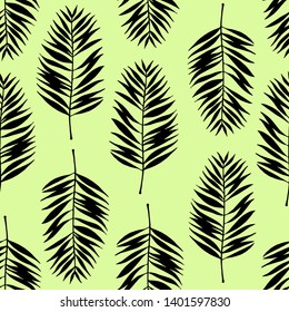 Tropical trendy seamless pattern with exotic leaves.	