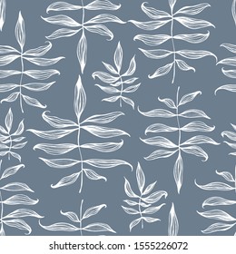 Tropical trendy seamless pattern with exotic leaves.